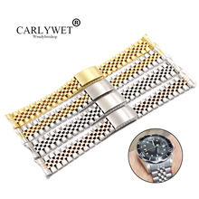CARLYWET-eslabones de tornillo lisos, correa de repuesto para reloj, pulsera de estilo antiguo, 19, 20, 22mm 2024 - compra barato