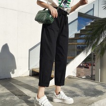 2019 Fashion Hip Hop Womens Trousers Korean Style Women High Waist Cargo Pants Pockets Solid Casual Loose Streetwear Pants 2019 2024 - buy cheap