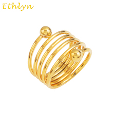 Ethlyn Unique Design Ethiopian Women  Bridal Rings Jewelry 22k Yellow Golden Women Fashion Wedding Ring R7 2024 - buy cheap