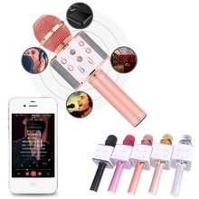 2018 novo sem fio karaoke microfone bluetooth alto-falante trilha surround som voz q7 metal microfone sem fio 2024 - compre barato