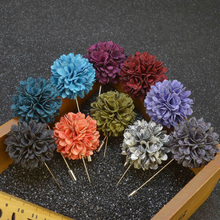 New fashion men brooch flower lapel pin suit boutonniere fabric yarn pin 10 colors button brooches Wholesale for party wedding 2024 - buy cheap