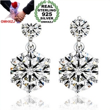 OMH wholesale Fashion jewelry double raw crystal 925 sterling silver Stud earrings YS34 2024 - buy cheap