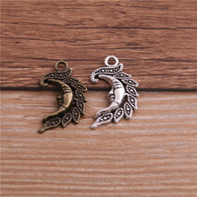16pcs/lot 15*27mm Two Color Moon face Charms Pendants Jewelry Making Bracelet DIY Jewelry Finding 2024 - buy cheap