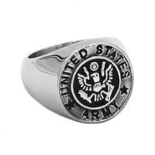 Wholesale United States Army Air Force Navy Marine Corps Ring Stainless Steel Jewelry Military Ring Biker Ring For Mens SWR0730 2024 - buy cheap