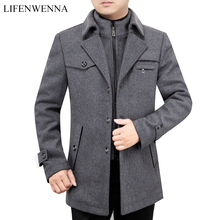 2019 New Arrival Autumn High Quality Wool Grey Casual Trench Coat Men Men's Winter Black Gray Business Wool Jackets M-XXXL 2024 - buy cheap