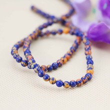 6mm Accessories Serie Orange&Blue Turkey stone loose beads Jewelry crafts making design 15inch Girls Gifts Round Fitting Female 2024 - buy cheap