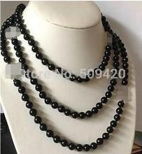 free shipping >NEW Top Long beautiful 8mm Black pink white shell pearl necklace 60"  Multicolor optional 2024 - buy cheap