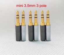 Mini 4PCS Gold 3 pole tracks stereo 3.5mm plug male for 2.8mm Headphone jack cable Audio cable connector 2024 - buy cheap