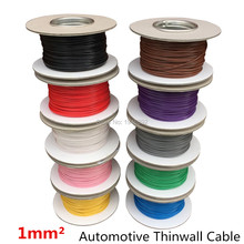 5 Meters/lot 1 MM2 Auto Cable 12/24V 32/0.2mm Stranded Copper Wire Cores Thinwall Car Boat Van Vehicle Wire Connection Wire 2024 - buy cheap