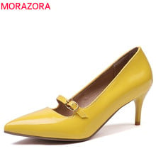 MORAZORA 2020 large size 48 women pumps pu pointed toe slip on spring summer stiletto high heels shoes woman party dress shoes 2024 - buy cheap