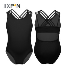 Iixpin camisola de balé e ginástica para meninas, regata de malha, uma peça sem mangas, alças cruzadas, costas, balé, dança, malha, ginástica 2024 - compre barato