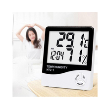 Digital Thermometer Hygrometer Electronic LCD Temperature Humidity Meter Weather Station Indoor Outdoor Clock HTC-1 2024 - buy cheap