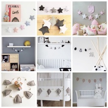 New Nordic Handmade Cotton Wooden Star Garlands String For Kids Room Hanging Decoration For Home Festival Party 2024 - buy cheap