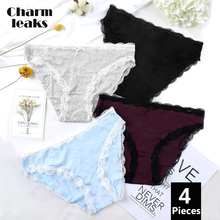 Charmlwaks Women's Underwear Cotton Soft Panties Hipster Briefs 4 Packs Solid Cueca Calcinha Tanga Thong Lace Edge Bow tie Sale 2024 - buy cheap