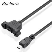 Bochara Mini 5P Extension Cable Male to Female M/F Foil+Braided Shielded  With Screw Panel Mount 30cm 50cm 2024 - buy cheap