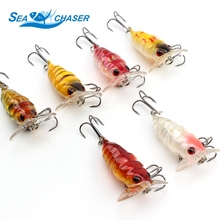 Advanced Simulation 6 Pcs 6 colors Plastic Top water Insects Lure 4cm 4g Fishing Bait Bass Crank Bait Free Shipping 2024 - buy cheap