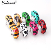 Sehuoran Stud Earrings For Woman The Tiger Resin Stone With Zinc Alloy Earring Jewelry 2024 - buy cheap