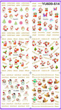 6 упак./лот переводная наклейка для ногтей Рождественский Санта Клаус Олень YU609-614 2024 - купить недорого