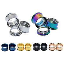 6pairs Colorful Stainless Steel Screwed Ear Gauges Tunnels Plugs Internally Threaded Flesh Stretcher Piercing Expander Jewelry 2024 - buy cheap