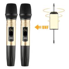 Ux2 Uhf Wireless Microphone System Handheld Led Mic Uhf Speaker With Portable Usb Receiver For Ktv DJ Speech Amplifier Recording 2024 - buy cheap