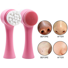 Double Side Silicone Facial Cleanser Brush Portable Size 3D Face Cleaning Vibration Massage Face Washing Product Skin Care Tools 2024 - buy cheap