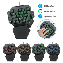 K50 RGB Проводная игровая клавиатура 35 клавиш Одноручный синий переключатель светодиодный механическая клавиатура макро-определение 2024 - купить недорого