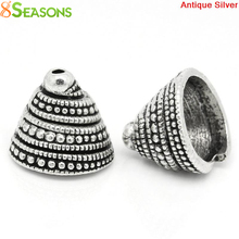 8SEASONS Bead Caps Cone Silver Color(Fits 17-20mm Beads) Spiral Pattern Carved 14x13mm,Hole:Approx 1mm,30PCs (K10463) 2024 - buy cheap