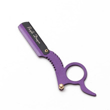 1 Uds. Cuchilla de acero inoxidable de la marca Purple Dragon, herramientas de afeitar para Barbero, maquinilla de afeitar para el pelo, cuchillas, cuchilla de afeitar negra, herramientas de depilación Z6111 2024 - compra barato