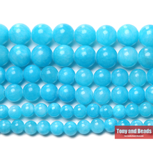 New Arrival Lake Blue Persian Jade Loose Beads 15" Strand 6 8 10mm Pick Size For Jewelry Making 2024 - buy cheap