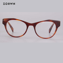 Gafas de montura de ojo redondo para mujer, anteojos de marca Retro de Metal Vintage, gafas ópticas de gato, color rojo y negro 2024 - compra barato
