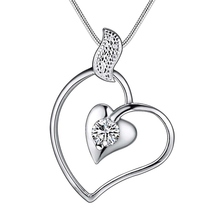 Fashion Necklaces Pendants Silver high quality Jewelry Necklaces gift AAA-CZ heart Necklace AN159 2024 - buy cheap