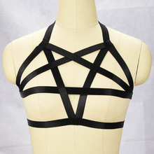 Cinturón de cuerpo Sexy para mujer, arnés de pentagrama de estrella gótica, cuello Halter, Rock, Bondage, corsé, cinturón de pecho 2024 - compra barato