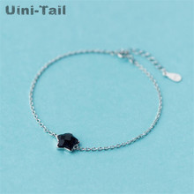 Pulseira com estrela e areia preta uini-tail, prata esterlina 925, simples, requintada, moda coreana, jóias femininas, presente de aniversário 2024 - compre barato