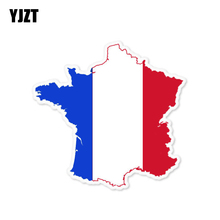 YJZT 11,1 см * 10,7 см, французский флаг, карта автомобиля, наклейки, аксессуары, наклейка на окно 6-0809 2024 - купить недорого