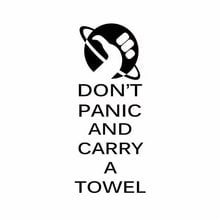 6cm*14cm Car Styling Don't Panic And Carry ATowel Funny Car Accessories C5-1676 2024 - buy cheap