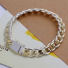 H091  free shipping  bracelet,  free shipping  fashion jewelry 10mm Square Lock Bracelet /avzajnga asnajjua silver color 2024 - buy cheap