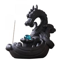 Dragon Smoke Waterfall Incense Burner Ceramic Backflow Incense Cone Sticks Holder Censer With Crystal Ball Home Teahouse Decor 2024 - buy cheap