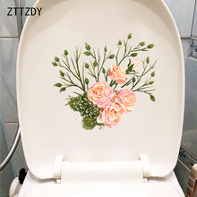 ZTTZDY 22.1*20.5CM Cartoon Beautiful Flowers WC Decoration Toilet Sticker Home Wall Decal T2-0690 2024 - buy cheap