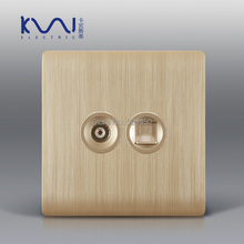 Free Shipping, Kempinski Luxury Wall Socket, TV and Computer Outlet, Champagne Gold, AC 110~250V, C31 series 2024 - buy cheap