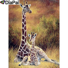 DIAPAI 100% полная квадратная/круглая дрель 5D DIY Алмазная картина "Животное Жираф" Алмазная вышивка крестиком 3D декор A19824 2024 - купить недорого