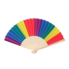 Rainbow Hand Held Folding Fan Dance For Wedding Themed Parties Decoration Fan 2024 - buy cheap