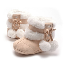 Новые модные супер теплые зимние детские ботильоны для снега обувь для младенцев Нескользящая сохраняющая тепло детская обувь для первых шагов 2024 - купить недорого