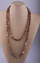 MOODPC Fashion Long Knot Beads Halsband Natural Picture Stones Necklace For Women Jewelry 2024 - buy cheap