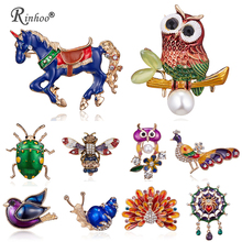 RINHOO Fashion Jewelry Animal Horse Owl Bee Birds Brooches Pins Vintage Collar Wedding Accessories Jewelry Brooch For Women 2024 - buy cheap