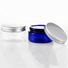 30 pçs/lote 100g Lip Kit PET Boião de Creme Garrafa Transparente/Caixa de Embalagem de Maquiagem maquiagem Creme Azul Tampa de Alumínio (com Tampa Interna de PVC) 2024 - compre barato