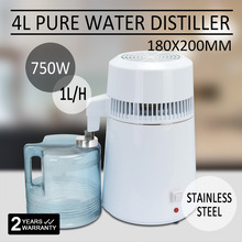 Destilador de agua purificador, destilador de agua pura, filtros de destilación de agua 4L, acero inoxidable interno con botella de colección 2024 - compra barato