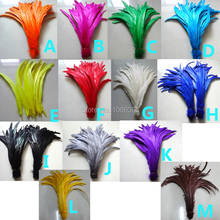 500pcs/lot Natural rooster feathers coque feather Dyed chicken feather 30-35cm 12-14 inches rooster tail feather 2024 - buy cheap