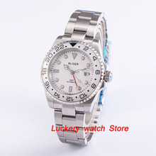 Bliger 40mm white dial luminous saphire glass Ceramic Bezel GMT Automatic movement men's watch-BA01 2024 - buy cheap
