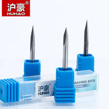HUHAO 1pc 3.175mm 3 Edge Carbide Pypamid bits 2A Good QUALITY CNC Engraving Bits Router Machine 3 face Stone Carving Tools 2024 - buy cheap