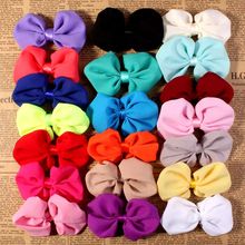 (120 pçs/lote 20 cores encantador cetim arco acessórios para meninas do bebê/vestido feminino vestuário artificial chiffon boutique bowknot 2024 - compre barato